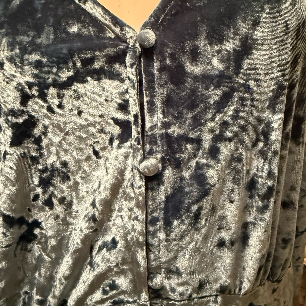 Lane Bryant Blue Velvet Top - Picture 3 of 4